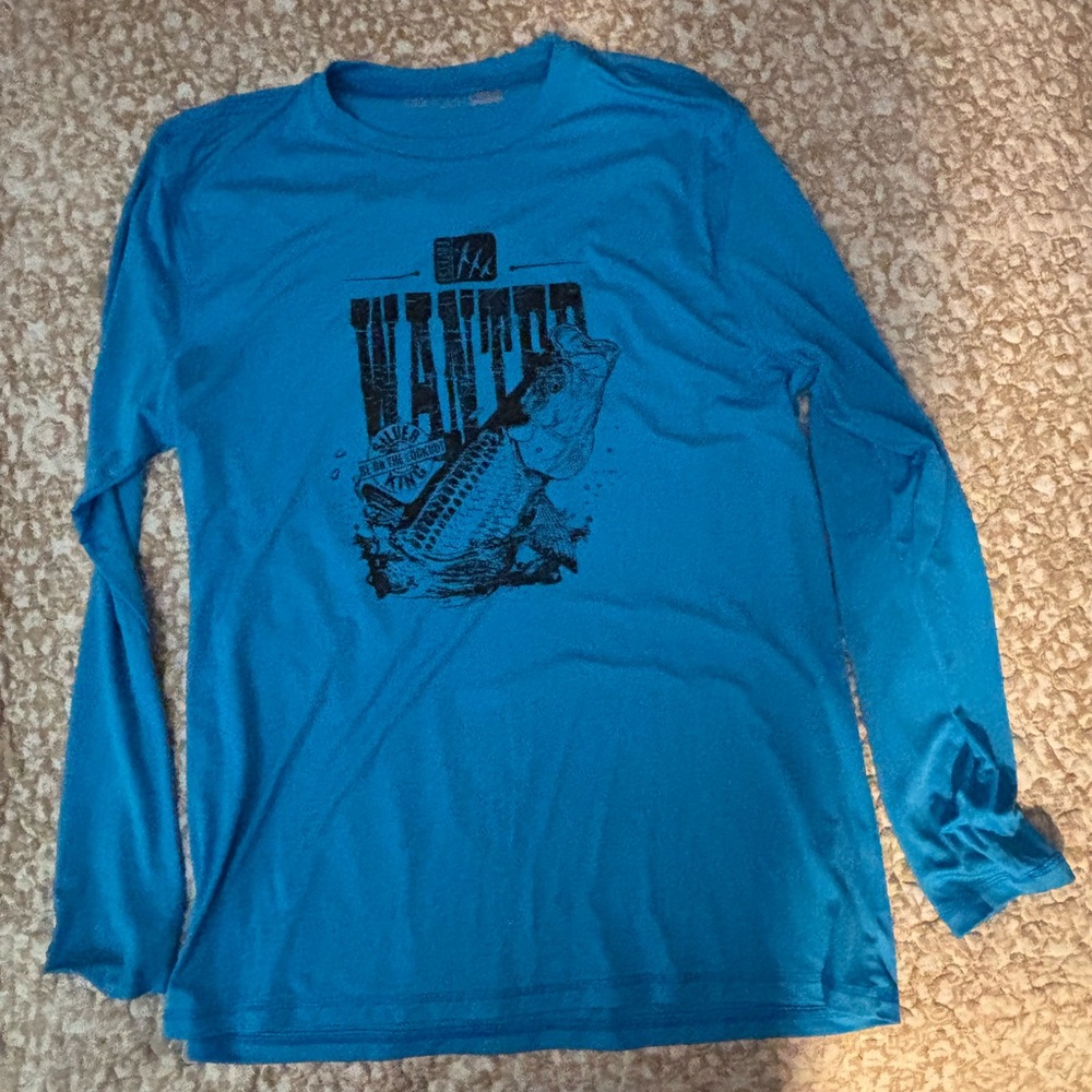 Men's Long Sleeve Graphic Tee - Blue